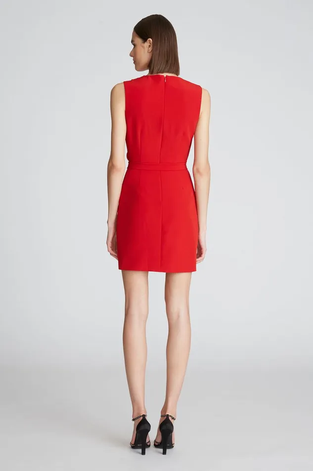 Dresses Women Halston Aisha Dress In Stretch Crepe Halston Red