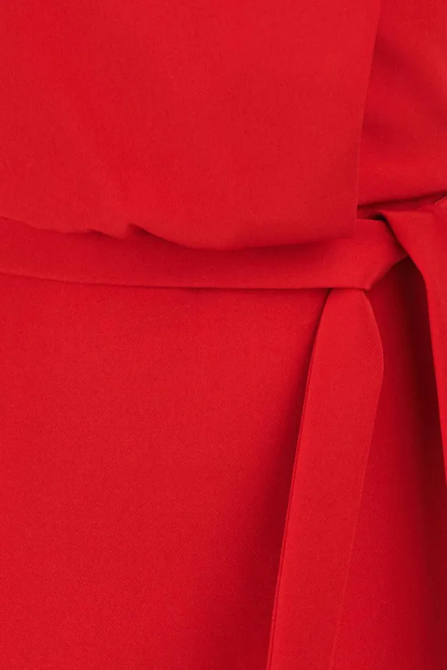 Dresses Women Halston Aisha Dress In Stretch Crepe Halston Red