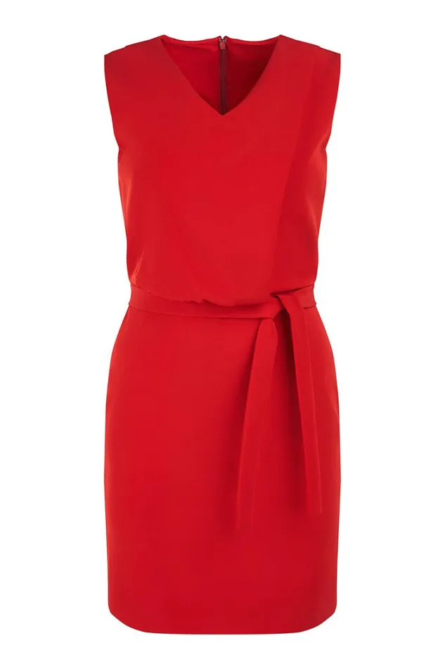Dresses Women Halston Aisha Dress In Stretch Crepe Halston Red