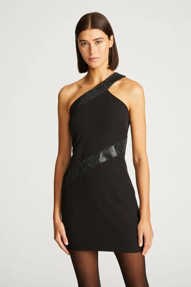 Dresses Women Halston Auriel Dress In Stretch Crepe Black