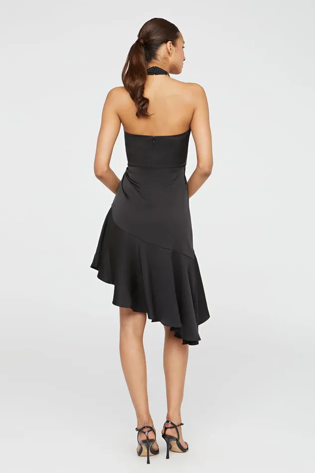 Dresses Women Halston Beverly Dress In Satin Black