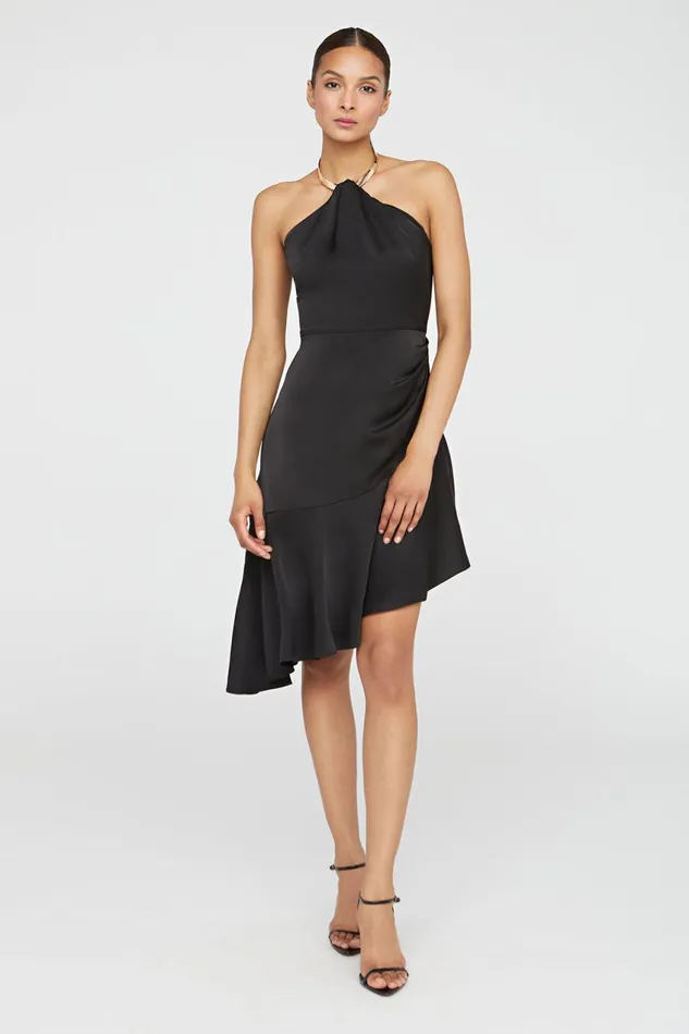 Dresses Women Halston Beverly Dress In Satin Black