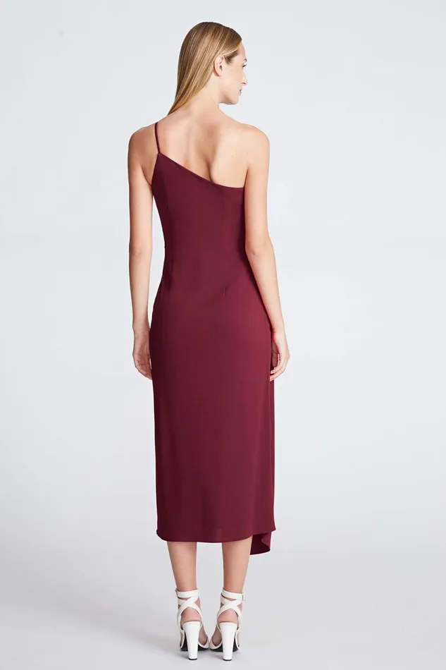 Dresses Women Halston Camille Dress In Matte Jersey Bordeaux