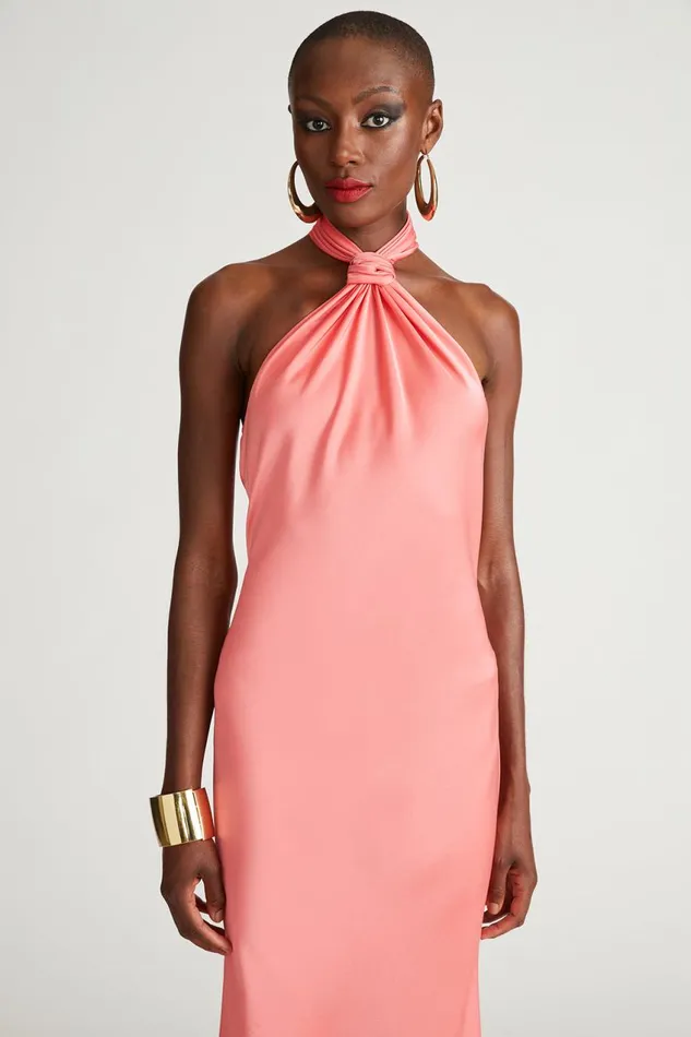 Dresses Women Halston Emie Gown In Satin Calypso