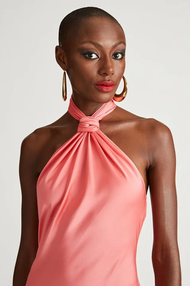 Dresses Women Halston Emie Gown In Satin Calypso