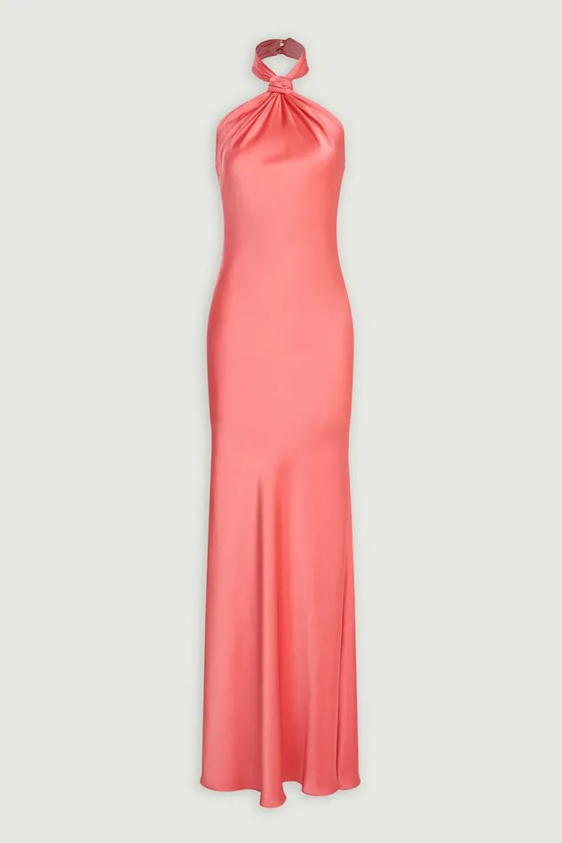 Dresses Women Halston Emie Gown In Satin Calypso