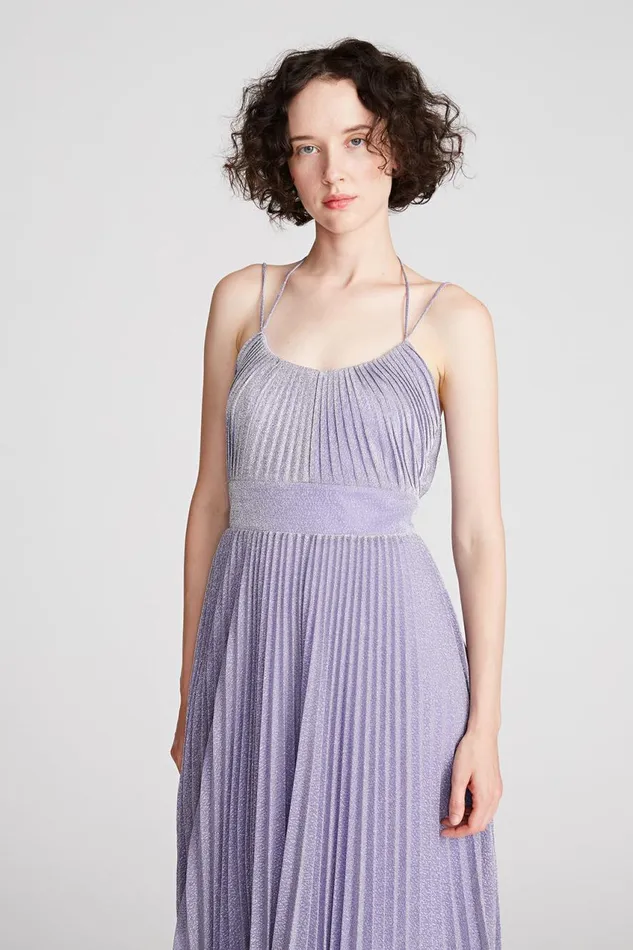 Dresses Women Halston Evelia Dress In Shimmer Jersey Amethyst
