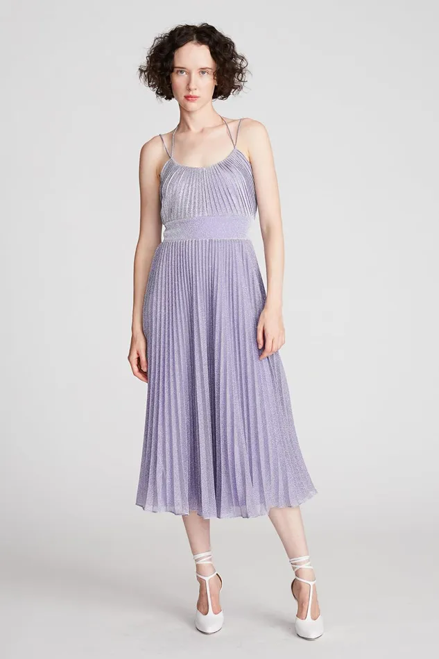 Dresses Women Halston Evelia Dress In Shimmer Jersey Amethyst