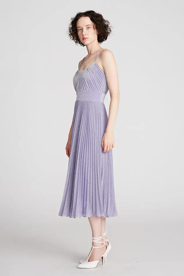 Dresses Women Halston Evelia Dress In Shimmer Jersey Amethyst