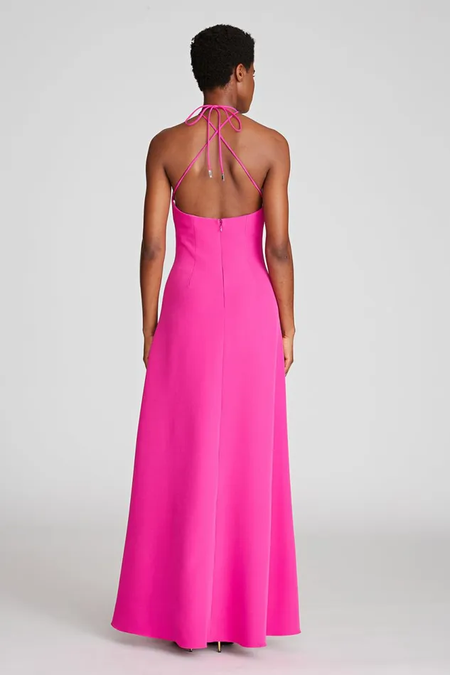 Dresses Women Halston Gabriela Gown In Stretch Crepe Berry