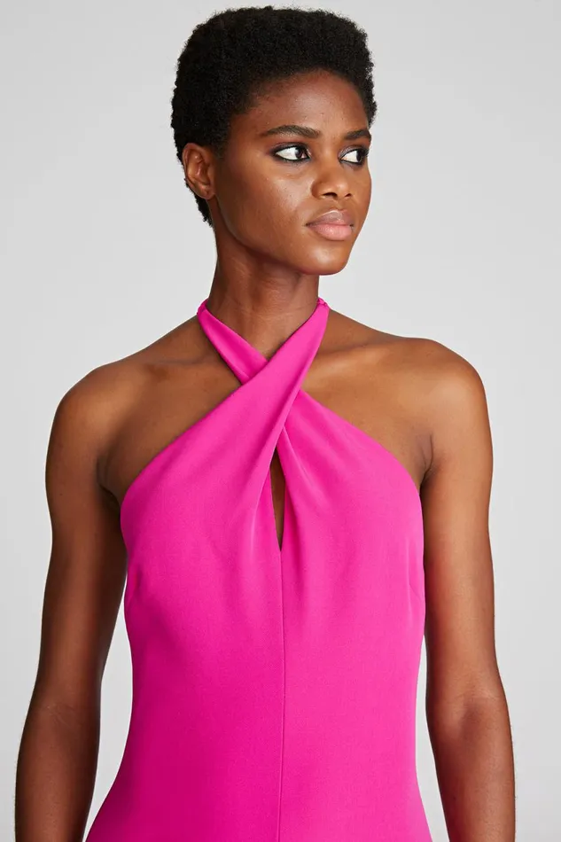 Dresses Women Halston Gabriela Gown In Stretch Crepe Berry