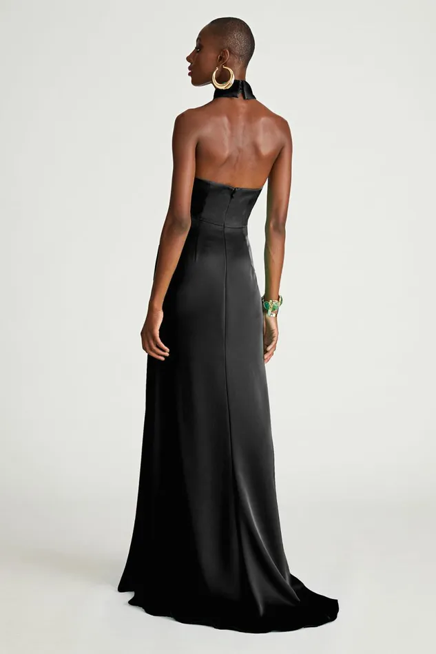 Dresses Women Halston Gemi Gown In Satin Black