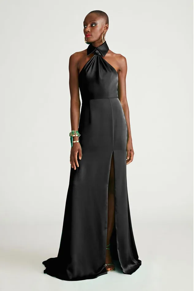 Dresses Women Halston Gemi Gown In Satin Black