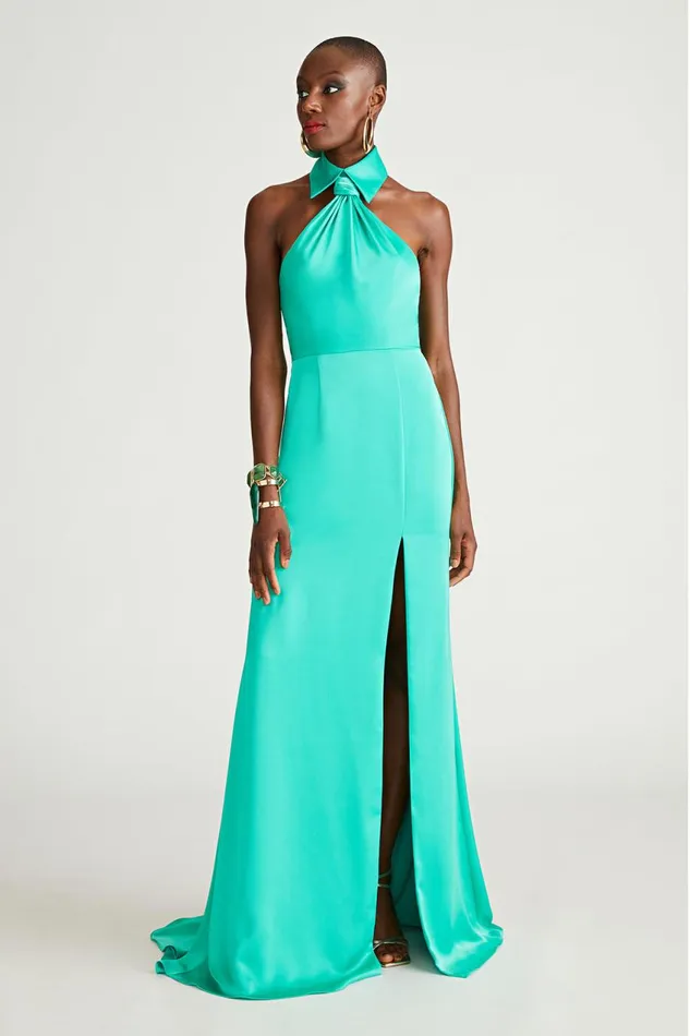 Dresses Women Halston Gemi Gown In Satin Vivid Green
