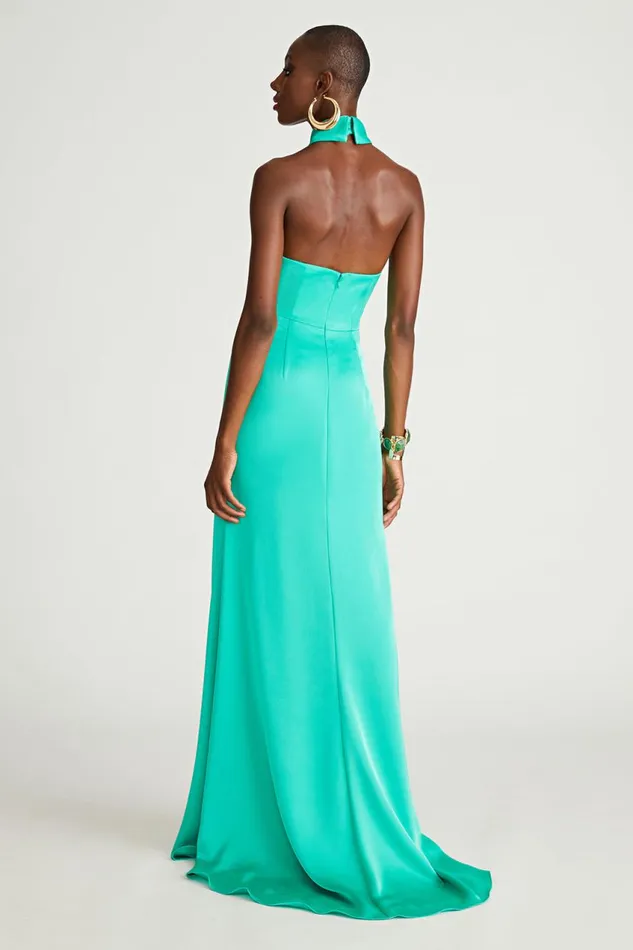Dresses Women Halston Gemi Gown In Satin Vivid Green