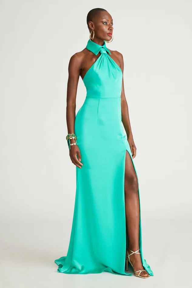 Dresses Women Halston Gemi Gown In Satin Vivid Green