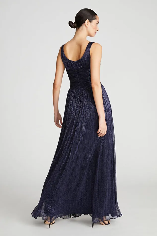 Dresses Women Halston Hollyn Dress In Shimmer Jersey Navy