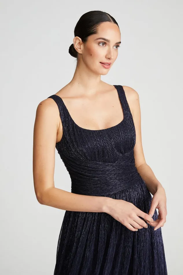 Dresses Women Halston Hollyn Dress In Shimmer Jersey Navy