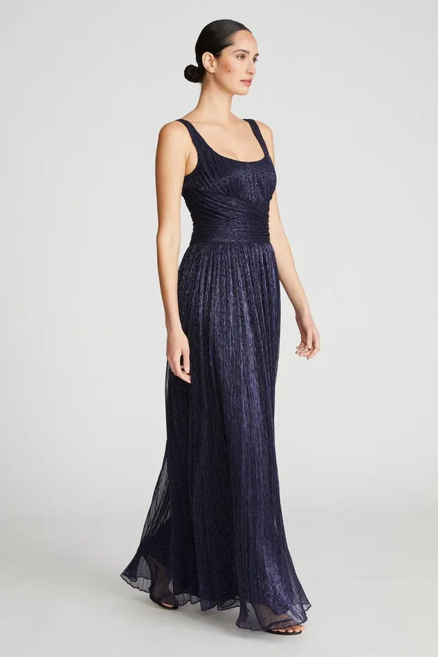 Dresses Women Halston Hollyn Dress In Shimmer Jersey Navy