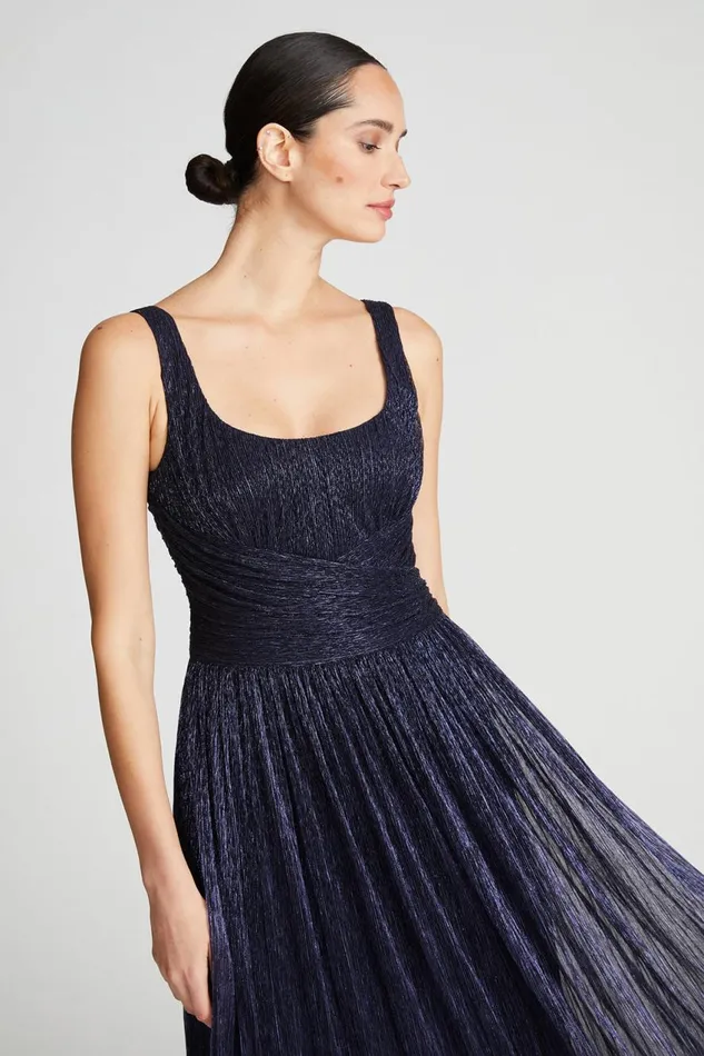 Dresses Women Halston Hollyn Dress In Shimmer Jersey Navy