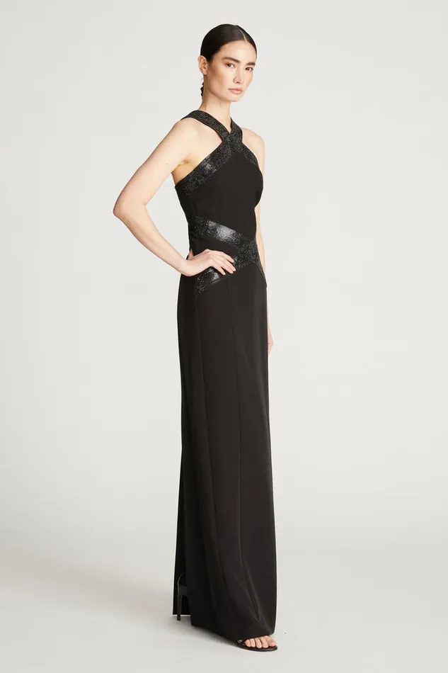 Dresses Women Halston Joyce Gown In Crepe Black