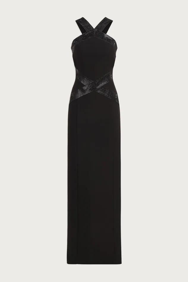 Dresses Women Halston Joyce Gown In Crepe Black