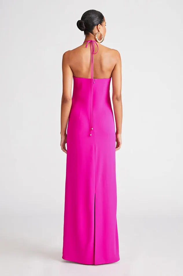 Dresses Women Halston Onika Gown In Crepe Cady Spicy Pink
