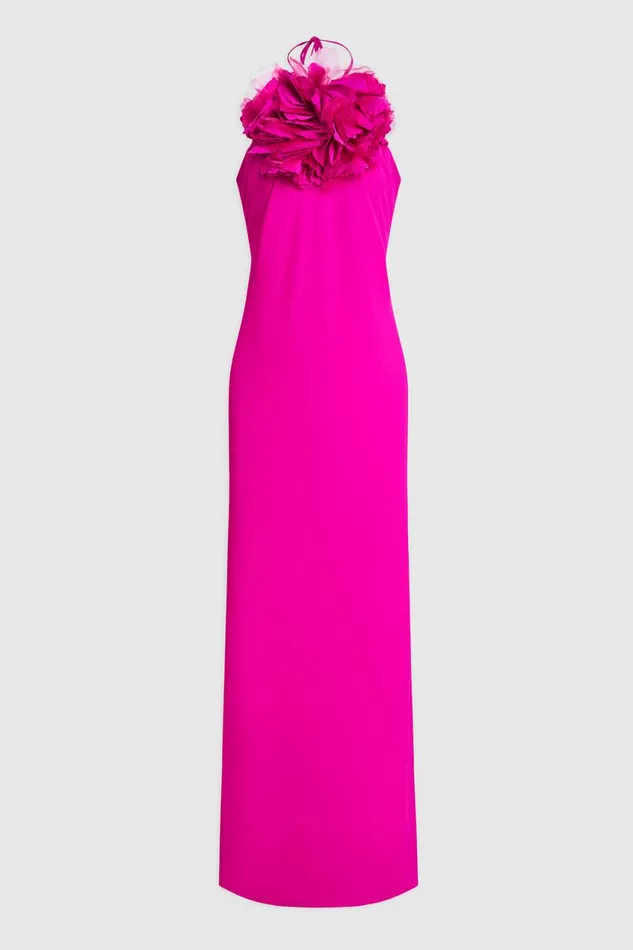 Dresses Women Halston Onika Gown In Crepe Cady Spicy Pink