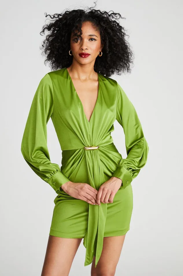 Dresses Women Halston Tully Dress In Gloss Jersey Jungle
