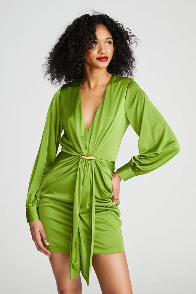 Dresses Women Halston Tully Dress In Gloss Jersey Jungle