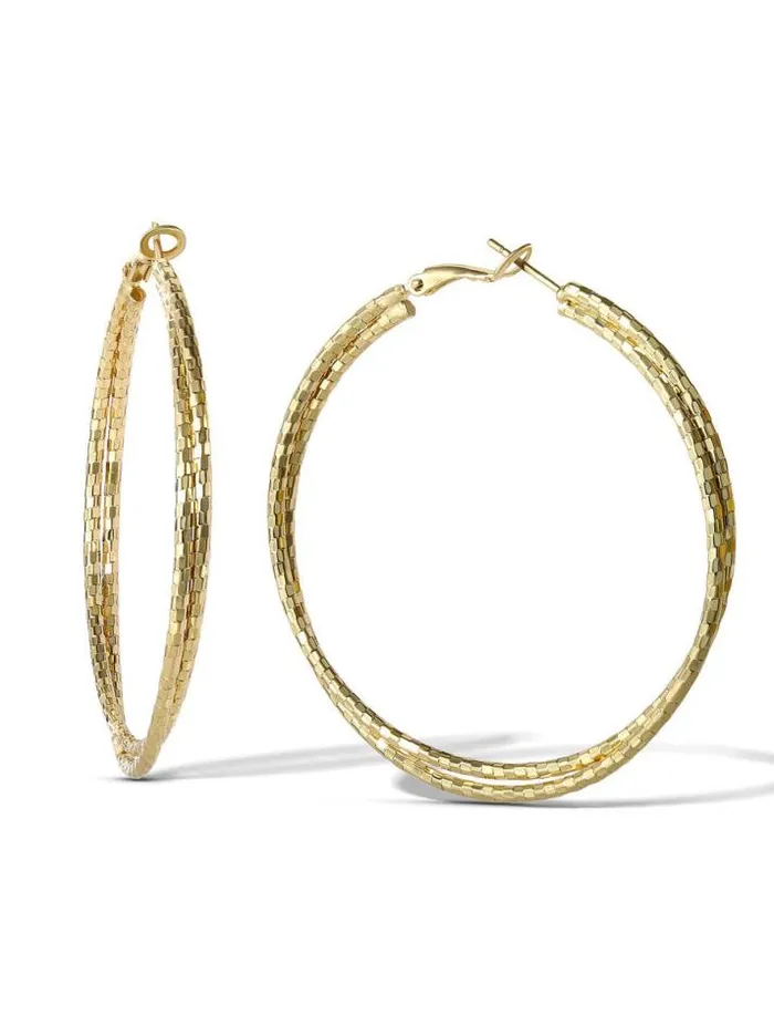 Earrings Accessories Jessica Simpson Double Hoop Faceted Earrings