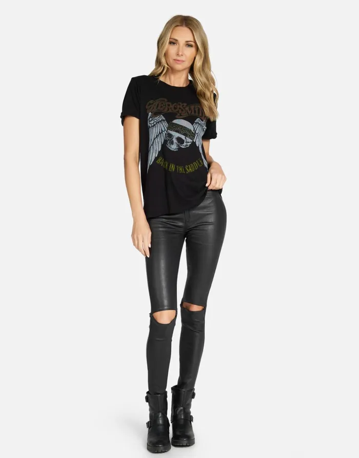 Edda X Aerosmith Skull Black Women039s Lauren Moshi Short Sleeve