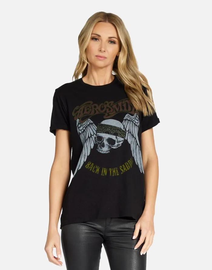 Edda X Aerosmith Skull Black Women039s Lauren Moshi Short Sleeve