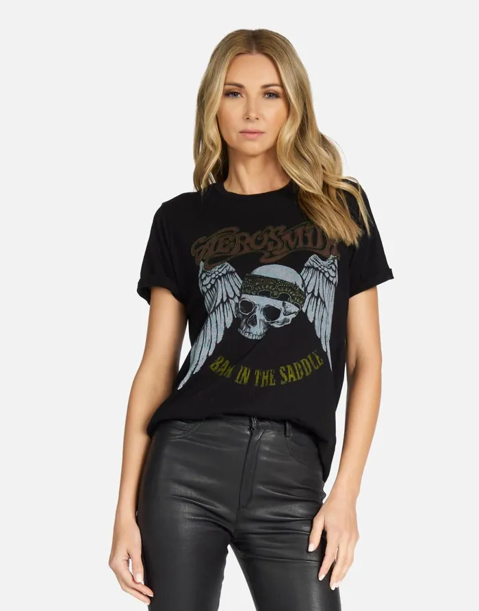 Edda X Aerosmith Skull Black Women039s Lauren Moshi Short Sleeve
