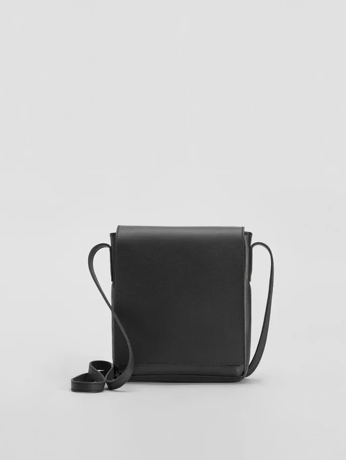 Eileen Fisher Accessories Italian Leather Square Crossbody Bag Black 8211 Shop