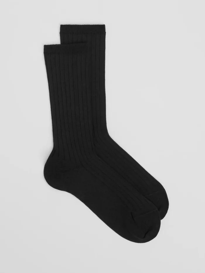Eileen Fisher Accessories Wide Rib Crew Sock Black 8211 Shop