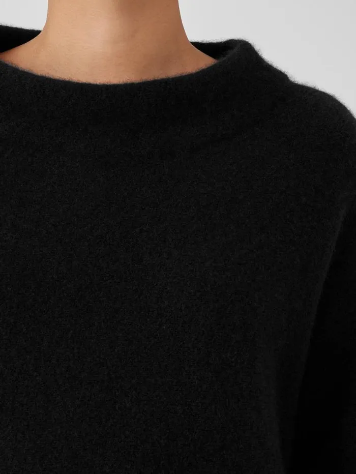 Eileen Fisher Extended Sizing 1X3X Cashmere Silk Bliss Funnel Neck Top Black 8211 Shop