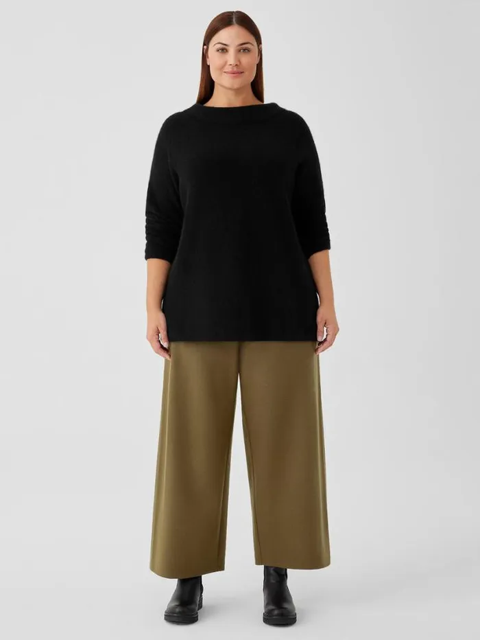 Eileen Fisher Extended Sizing 1X3X Cashmere Silk Bliss Funnel Neck Top Black 8211 Shop