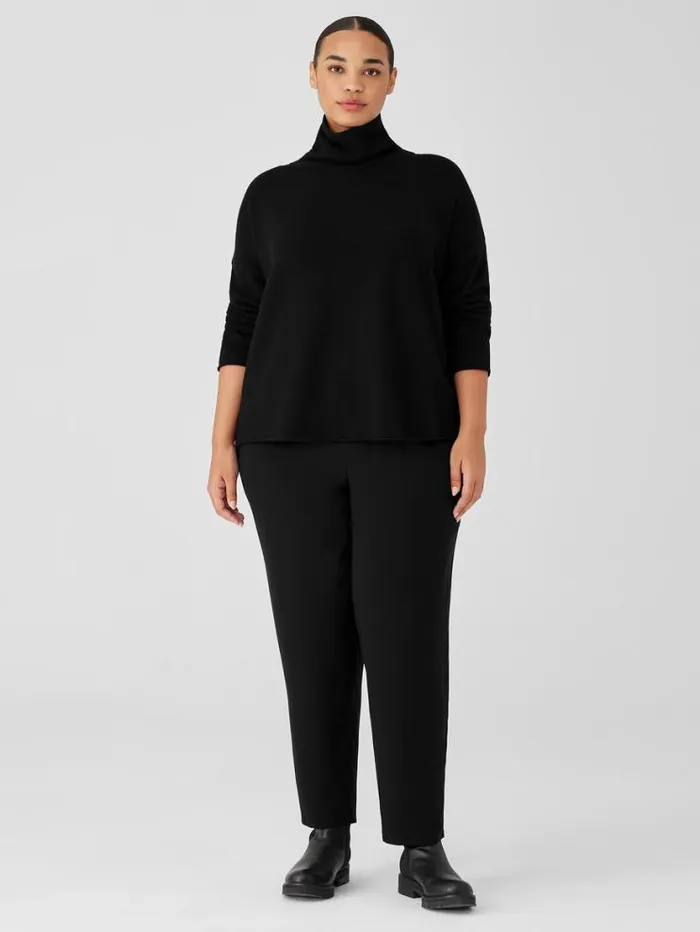 Eileen Fisher Extended Sizing 1X3X Cotton And Recycled Cashmere Turtleneck BoxTop Black 8211 Shop