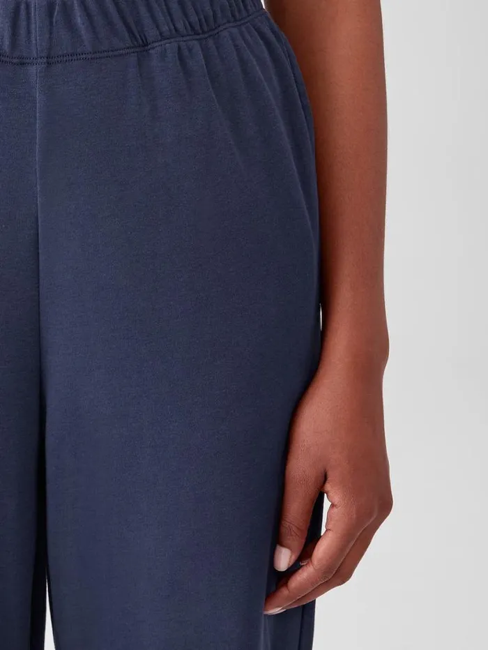 Eileen Fisher Extended Sizing 1X3X Cozy Organic Cotton Interlock WideLeg Pant Indigo 8211 Shop