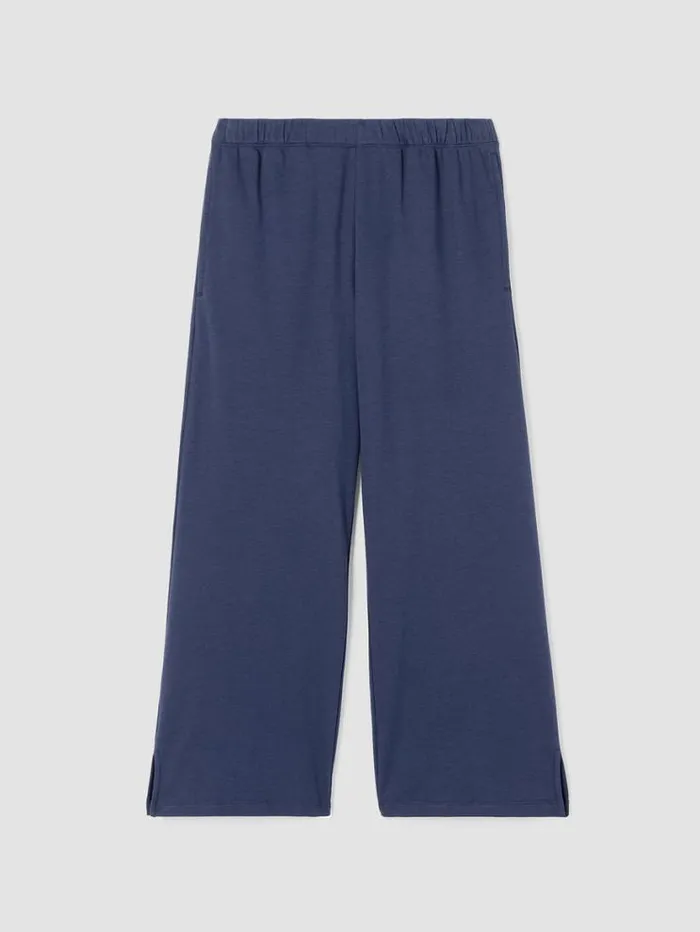 Eileen Fisher Extended Sizing 1X3X Cozy Organic Cotton Interlock WideLeg Pant Indigo 8211 Shop