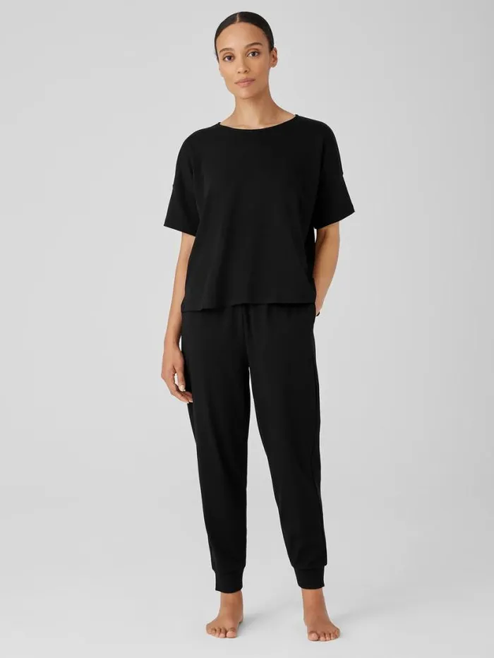 Eileen Fisher Extended Sizing 1X3X Organic Cotton Interlock Jogger Sleep Pant Black 8211 Shop
