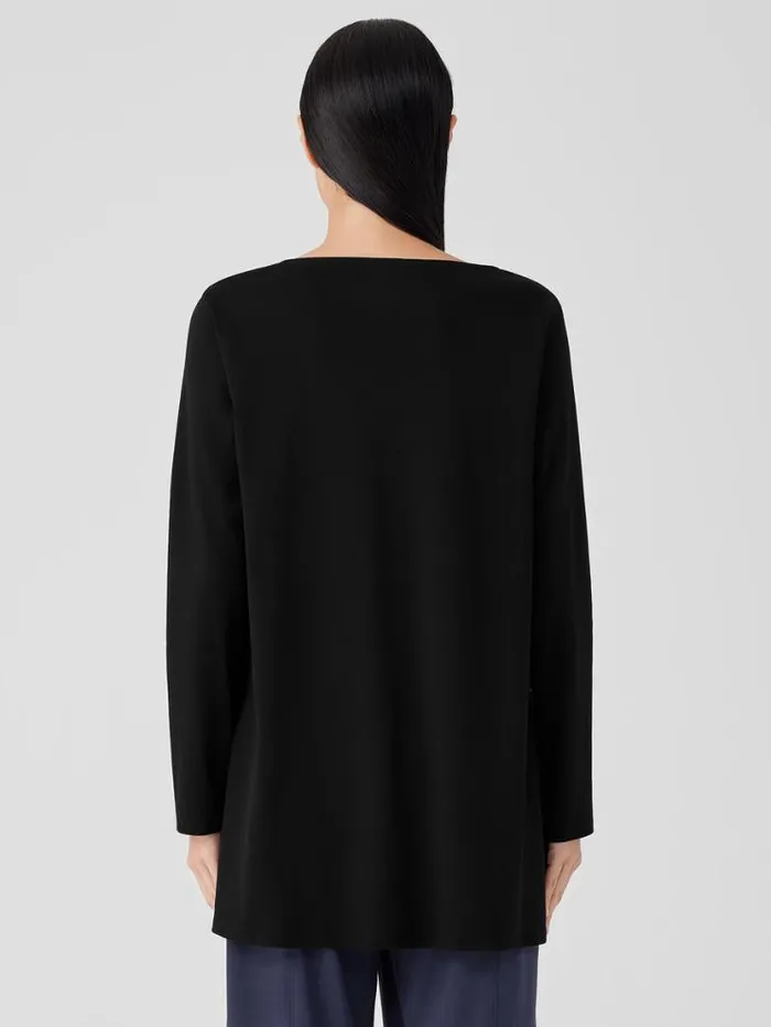 Eileen Fisher Extended Sizing 1X3X Organic Cotton Interlock Long Sleep Top Black 8211 Shop