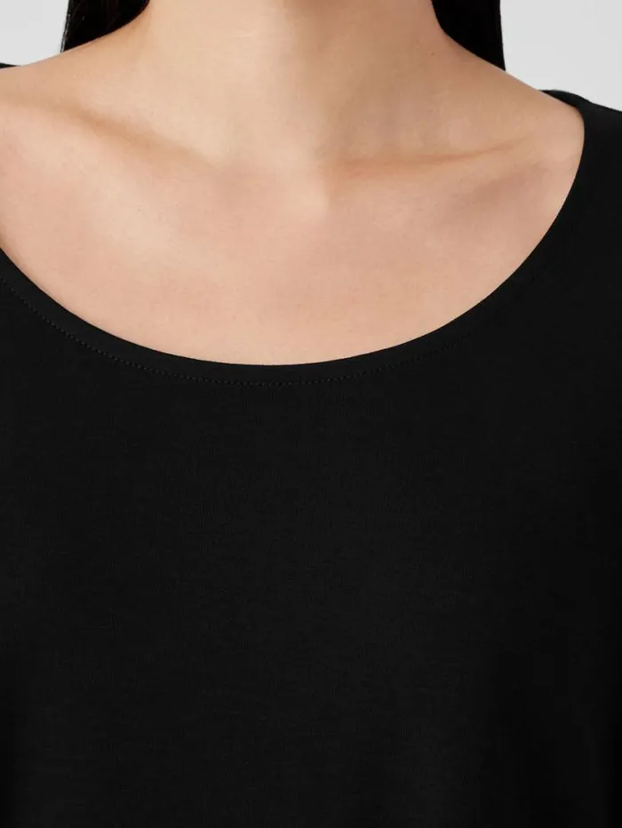 Eileen Fisher Extended Sizing 1X3X Organic Cotton Interlock Long Sleep Top Black 8211 Shop
