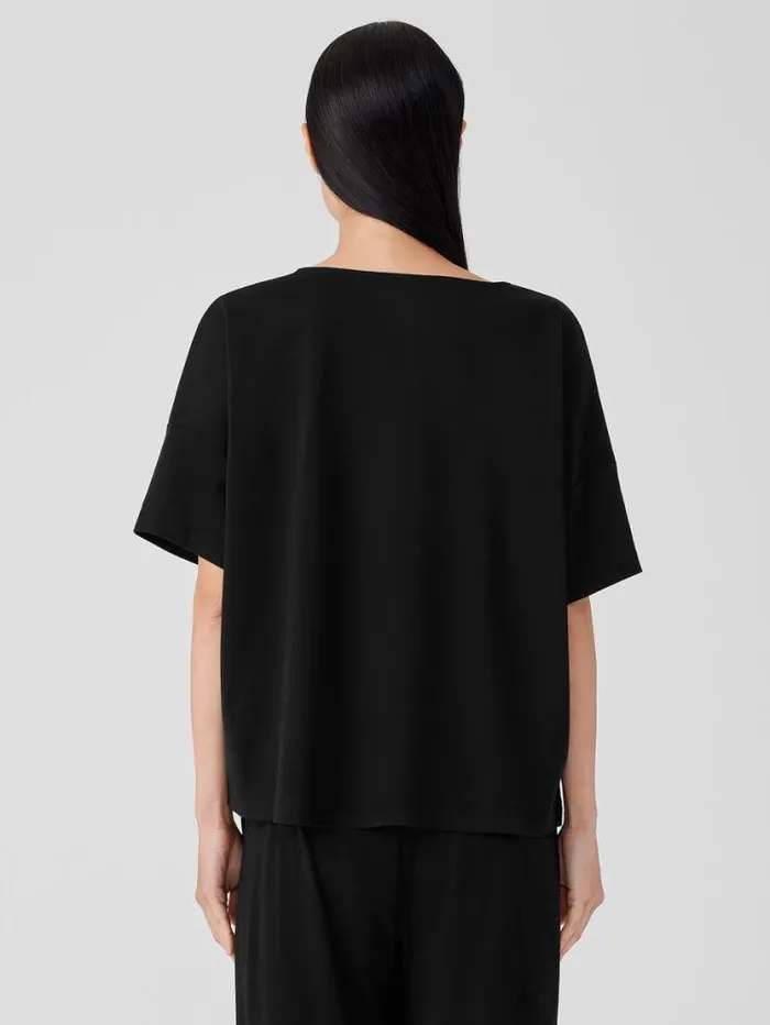 Eileen Fisher Extended Sizing 1X3X Organic Cotton Interlock Sleep Tee Black 8211 Shop