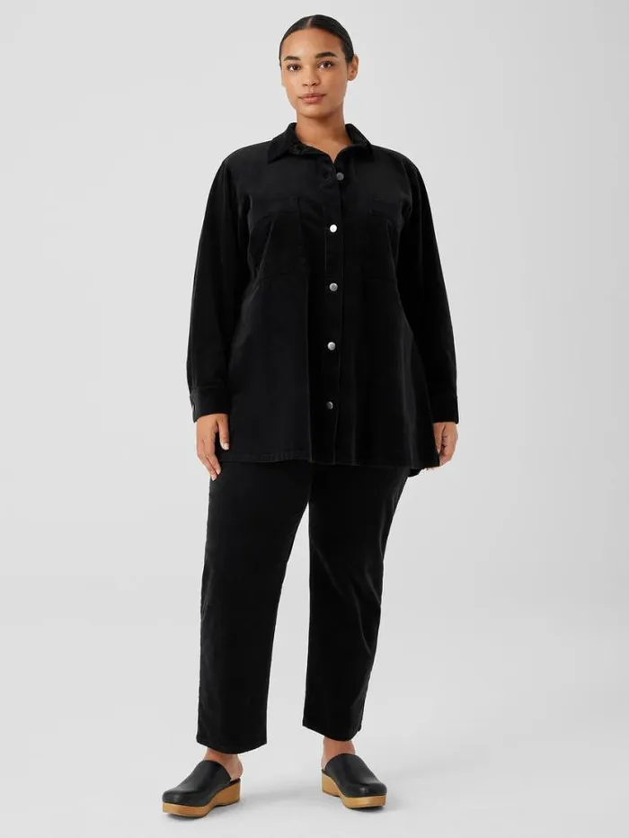 Eileen Fisher Extended Sizing 1X3X Organic Cotton Stretch Corduroy Shirt Jacket Black 8211 Shop