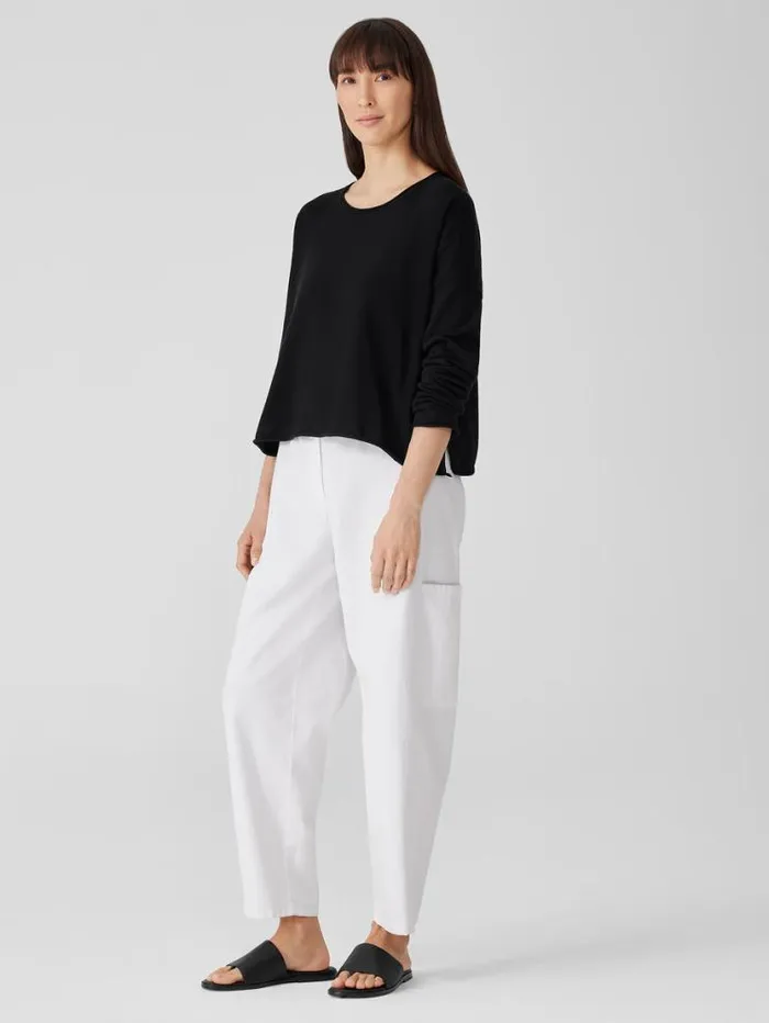 Eileen Fisher Extended Sizing 1X3X Peruvian Organic Cotton Crepe Crew Neck Top Black 8211 Shop