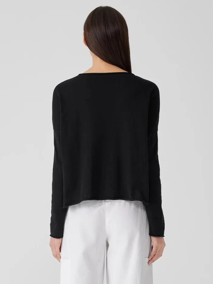Eileen Fisher Extended Sizing 1X3X Peruvian Organic Cotton Crepe Crew Neck Top Black 8211 Shop