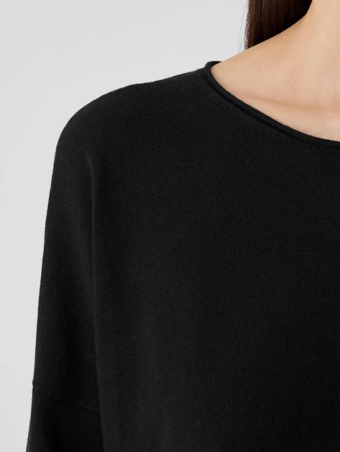Eileen Fisher Extended Sizing 1X3X Peruvian Organic Cotton Crepe Crew Neck Top Black 8211 Shop