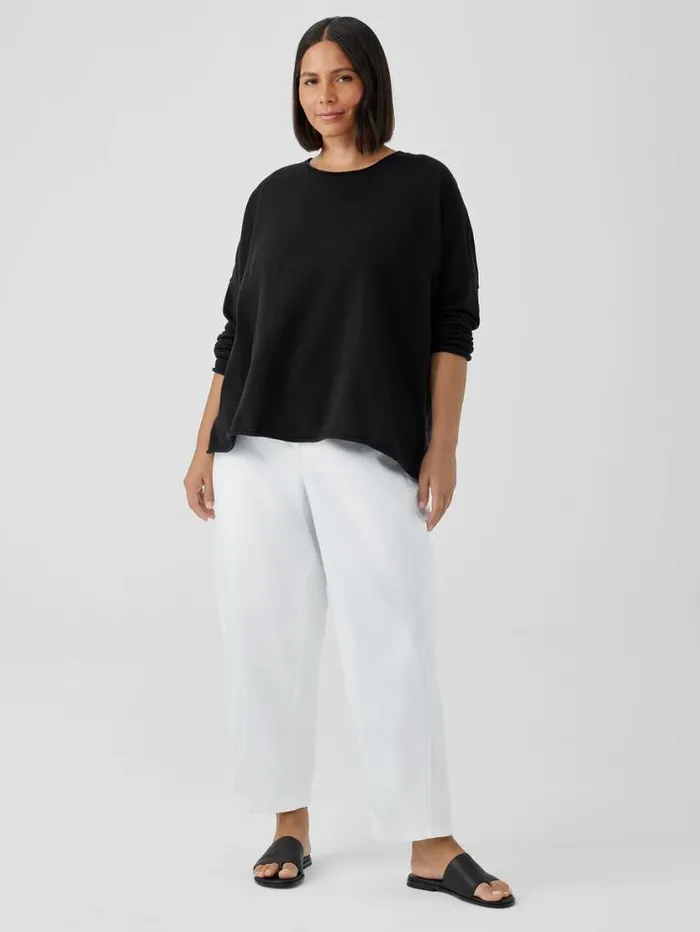 Eileen Fisher Extended Sizing 1X3X Peruvian Organic Cotton Crepe Crew Neck Top Black 8211 Shop
